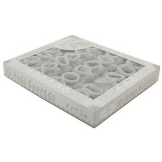 S408-G: Grey Acrylic Bootees w/Pom Pom